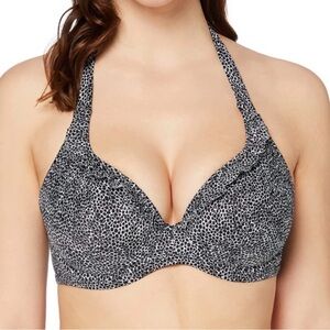 Freya Black and White Halter Bikini Top 34G